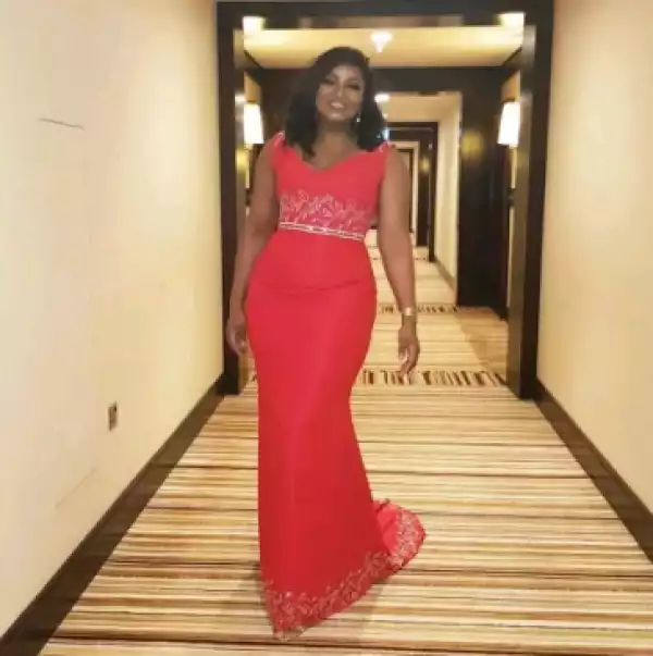 Actress Omotola Jalade Wows In Red Dress To The AFRIMA 2018 Award In Ghana (Photos)